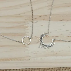 Studio Jewellery Necklaces-Mandala Silver Necklace