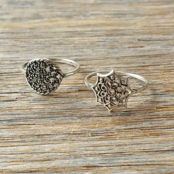 Studio Jewellery Feature & Stacker Rings | Rings-Mandala Silver Ring