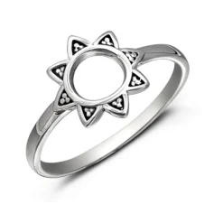 Studio Jewellery Feature & Stacker Rings | Rings-Mandala Sun Silver Ring