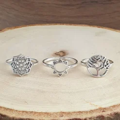 Studio Jewellery Feature & Stacker Rings | Rings-Mandala Sun Silver Ring