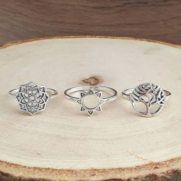 Studio Jewellery Feature & Stacker Rings | Rings-Mandala Sun Silver Ring
