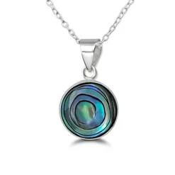 Studio Jewellery Necklaces-Medium Abalone Shell Silver Necklace