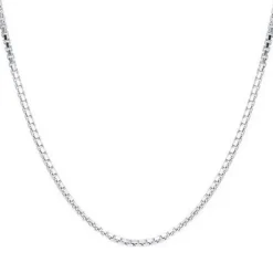 Studio Jewellery Necklaces-Medium Fine Silver Box Chain Necklace