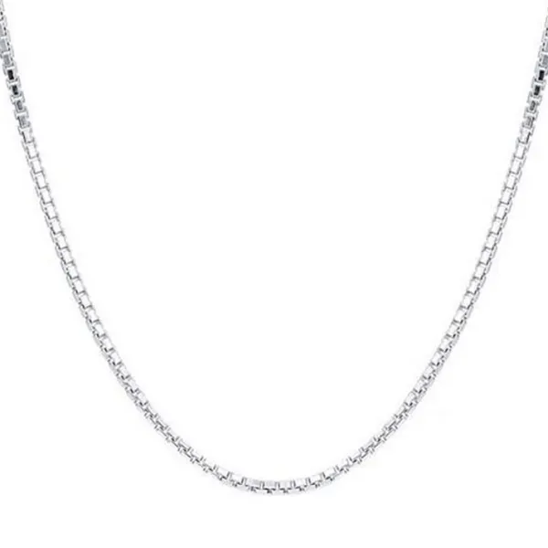 Studio Jewellery Necklaces-Medium Fine Silver Box Chain Necklace
