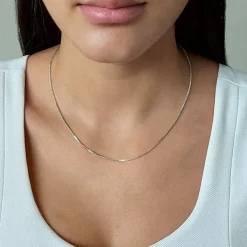 Studio Jewellery Necklaces-Medium Fine Silver Box Chain Necklace