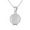 Studio Jewellery Necklaces-Medium White Shell Silver Necklace
