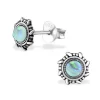 Studio Jewellery Stud Earrings | Earrings-Mint Green Faux Opal Silver Stud Earrings