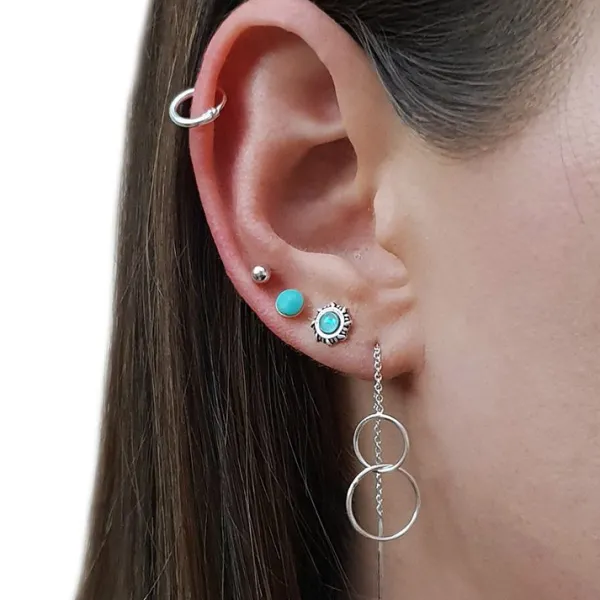 Studio Jewellery Stud Earrings | Earrings-Mint Green Faux Opal Silver Stud Earrings