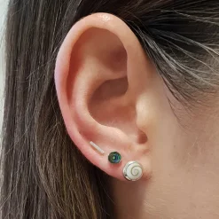 Studio Jewellery Stud Earrings | Earrings-4mm Abalone Circle Silver Earring Studs