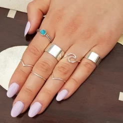 Studio Jewellery Feature & Stacker Rings | Rings-10mm Adjustable Band Silver Ring