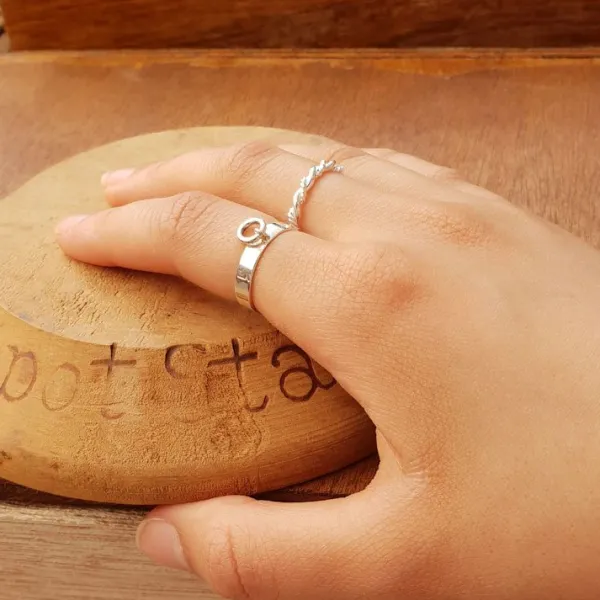 Studio Jewellery Feature & Stacker Rings | Rings-3mm Band Ringlet Silver Ring