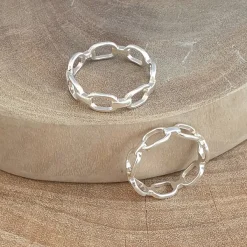 Studio Jewellery Feature & Stacker Rings | Rings-4mm Chain Silver Ring