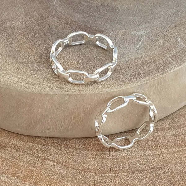Studio Jewellery Feature & Stacker Rings | Rings-4mm Chain Silver Ring