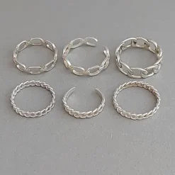 Studio Jewellery Feature & Stacker Rings | Rings-3mm Chain Silver Ring