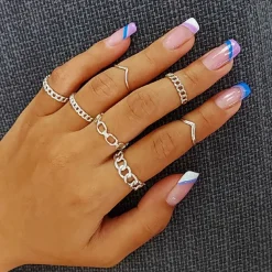 Studio Jewellery Feature & Stacker Rings | Rings-4mm Chain Silver Ring