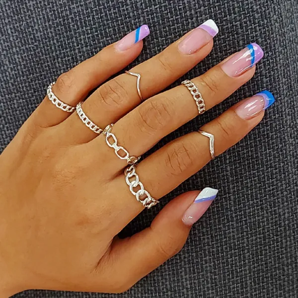 Studio Jewellery Feature & Stacker Rings | Rings-4mm Chain Silver Ring
