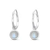 Studio Jewellery Hoop Earrings | Earrings-5mm Circle Moonstone Hoop Charm Earrings