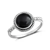 Studio Jewellery Gem Stone Rings | Rings-8mm Circle Onyx Sterling Silver Ring