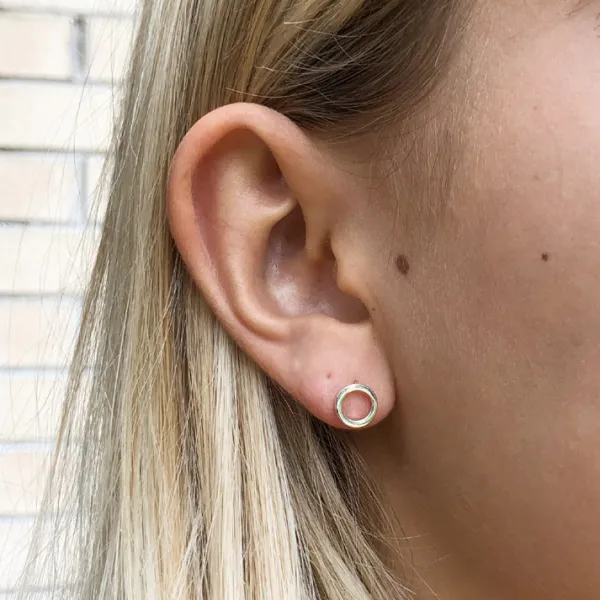Studio Jewellery Stud Earrings | Earrings-8mm Circle Silver Stud Earring
