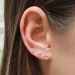 Studio Jewellery Earrings | Stud Earrings-3mm CZ Sterling Silver Classic Earring Studs