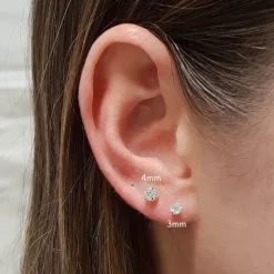 Studio Jewellery Earrings | Stud Earrings-3mm CZ Sterling Silver Classic Earring Studs