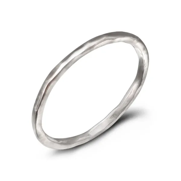 Studio Jewellery Feature & Stacker Rings | Rings-1mm Hammered Rock Stacker Ring