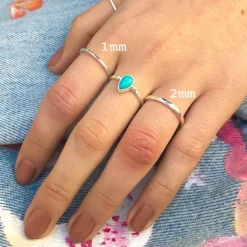 Studio Jewellery Feature & Stacker Rings | Rings-1mm Hammered Rock Stacker Ring