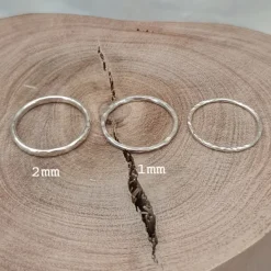 Studio Jewellery Feature & Stacker Rings | Rings-1mm Hammered Rock Stacker Ring
