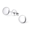 Studio Jewellery Stud Earrings | Earrings-7mm Medium Sized Round Disc Silver Stud Earrings
