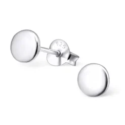 Studio Jewellery Stud Earrings | Earrings-7mm Medium Sized Round Disc Silver Stud Earrings