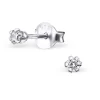 Studio Jewellery Stud Earrings | Earrings-2mm Silver Cubic Zirconia Earring Studs
