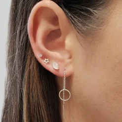 Studio Jewellery Stud Earrings | Earrings-2mm Silver Cubic Zirconia Earring Studs