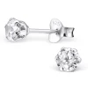 Studio Jewellery Stud Earrings | Earrings-4mm Sterling Silver Round Cut CZ Earring Studs