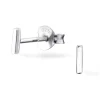 Studio Jewellery Stud Earrings | Earrings-6mm T Bar Line Silver Stud Earrings