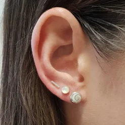 Studio Jewellery Stud Earrings | Earrings-6mm T Bar Line Silver Stud Earrings