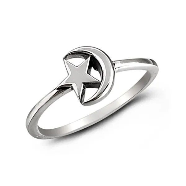 Studio Jewellery Feature & Stacker Rings | Rings-Moon Star Silver Ring
