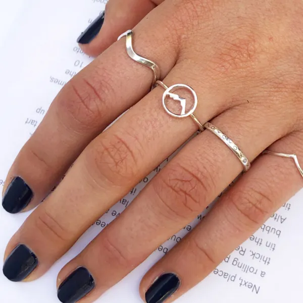Studio Jewellery Feature & Stacker Rings | Rings-Mountain Circle Silver Ring