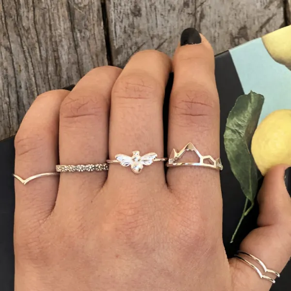 Studio Jewellery Feature & Stacker Rings | Rings-Mountain Range Silver Ring