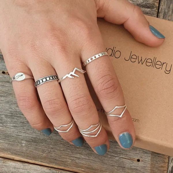 Studio Jewellery Feature & Stacker Rings | Rings-Mountain Silver Ring
