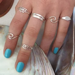 Studio Jewellery Feature & Stacker Rings | Rings-Multi Sided Silver Band