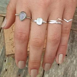Studio Jewellery Feature & Stacker Rings | Rings-Multi Sided Silver Band