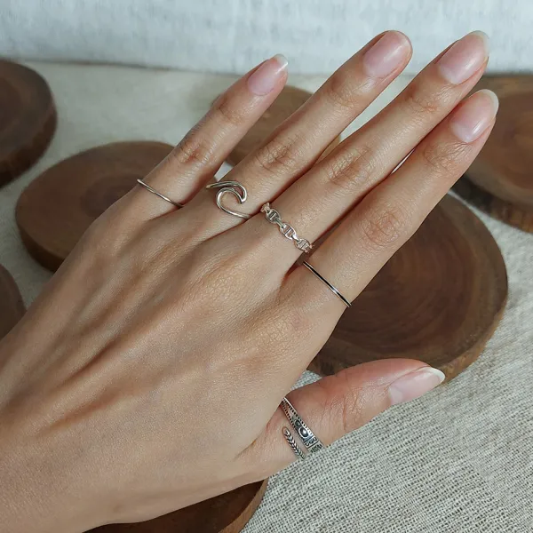 Studio Jewellery Feature & Stacker Rings | Rings-Notable Chain Silver Ring