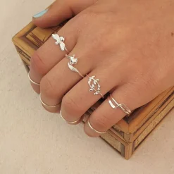 Studio Jewellery Feature & Stacker Rings | Rings-Olive Tree Branch Sterling Silver Ring