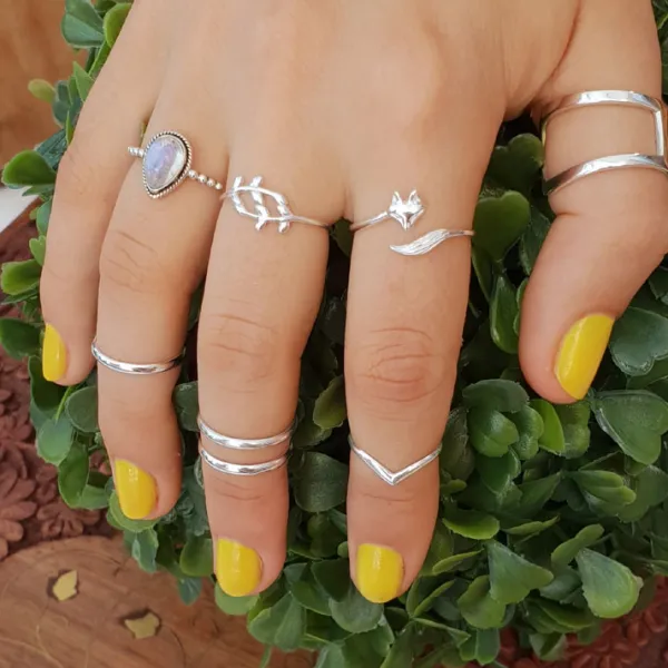 Studio Jewellery Feature & Stacker Rings | Rings-Olive Tree Branch Sterling Silver Ring