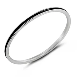 Studio Jewellery Feature & Stacker Rings | Rings-Onyx Strip Silver Ring