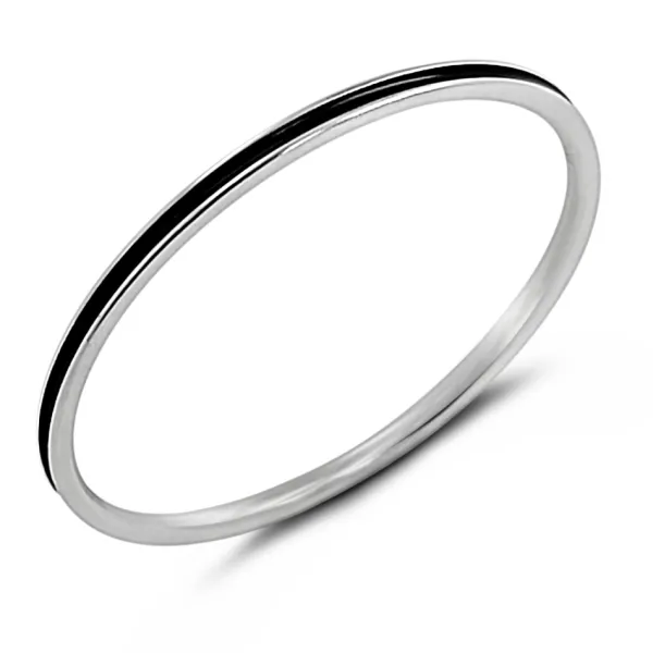 Studio Jewellery Feature & Stacker Rings | Rings-Onyx Strip Silver Ring