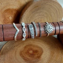 Studio Jewellery Feature & Stacker Rings | Rings-Onyx Strip Silver Ring