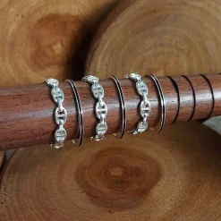 Studio Jewellery Feature & Stacker Rings | Rings-Onyx Strip Silver Ring