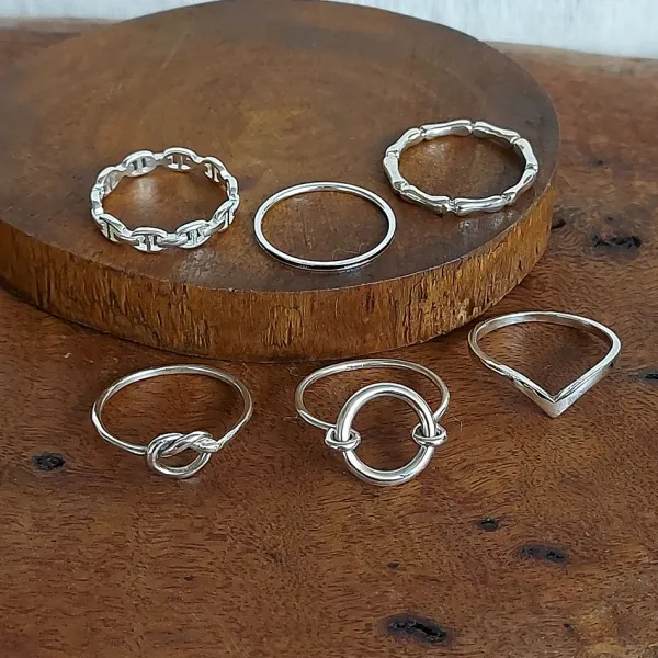 Studio Jewellery Feature & Stacker Rings | Rings-Onyx Strip Silver Ring