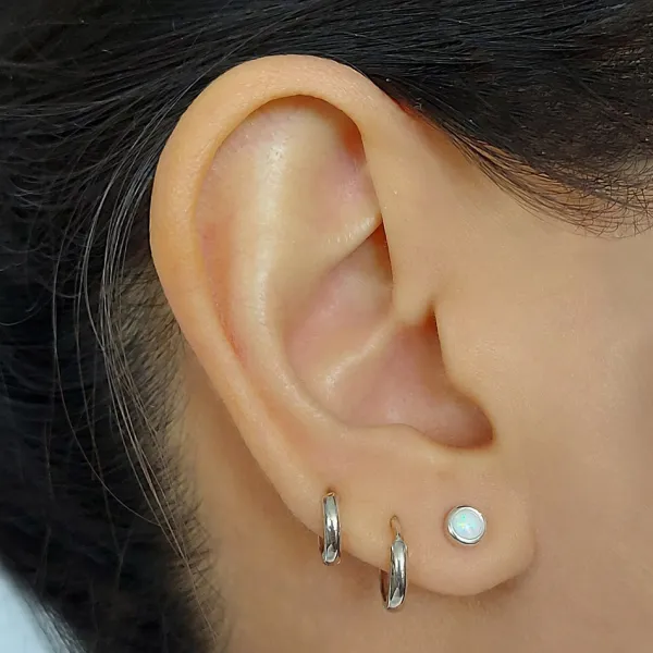 Studio Jewellery Stud Earrings | Earrings-Opal Silver Earring Studs